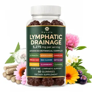 Lymphatic Drainage Gummies Supplement, 5275mg Lymph System Support - 21-in-1 Herbal Blend with Echinacea, Dandelion, Burdock, Bromelain, Calendula, Turmeric & More for Women & Men