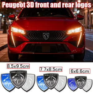 Peugeot Car Front & Rear Emblem Replacement, Durable Thickened Logo Stickers, Exterior Decoration for 408, 508, 2008, 3008, 4008, 5008 Models