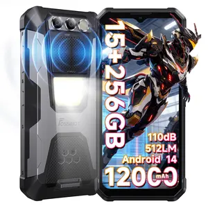 FOSSIBOT 2026 F106 PRO Rugged Cell Phone,15GB + 256GB Rugged Phone Unlocked,12000mAh Battery 48MP Night Vision Smartphone, Android 14 Phone, 110dB / Camp Light /4G / Dual SIM/NFC Waterproof Phone,Grey | Amazon Logistics