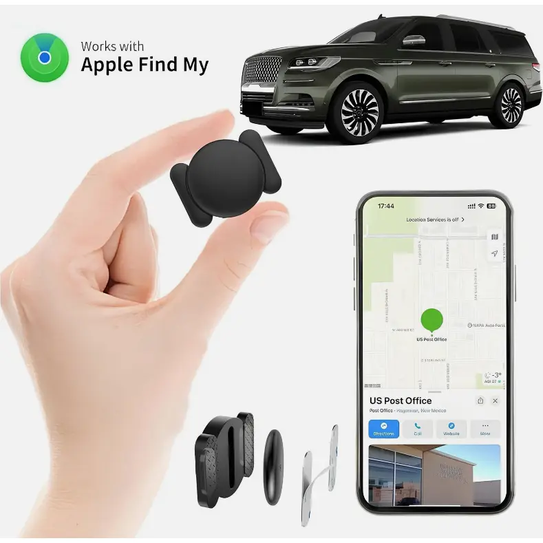 GPS Tracker for Vehicles, Real Time Car Tracking Device, Mini Hidden for iPhone,Car Tracker Device Hidden for Vehicles, Real-Time Mini Tracker Device for Vehicles, No Monthly Fee Subscription No SIM Card Required(Available for iOS)