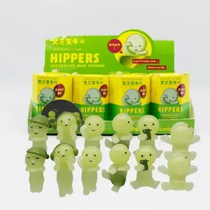Cute Glow-In-The-Dark Dolls, Mystery Cartoon Desktop Blind Box, Car Dashboard and Phone Screen Decor, Adorable Car Accessories, Hippers Decorative Mini Figures Unique Night Glow