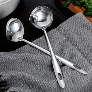 1pc Stainless Steel Grease Drain and Grease Trap, Drain Drain Truffle Grease Trap Spoon - Household Kitchen Tool for Hot Pot and Gravy - Grease Strainer and Oil Filter Spoon Utensils