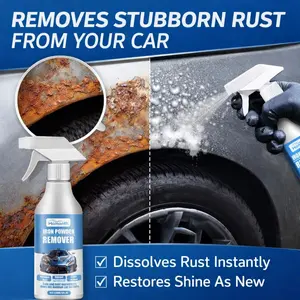 Iron Powder Remover Spray 120ml Set for Metal Tools Cars and Chains Removes Iron Stains Cleans Multiple Surfaces