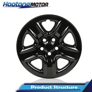 CROSSDESIGN Fit For 2006-2012 Toyota RAV4 17" Black Wheel Hub Caps Full Rim Skin Covers 1PCS