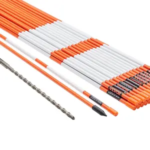 【Summervibes】VEVOR Driveway Markers,  30 PCS 48 inch, 0.31 inch Diameter, Orange Fiberglass Poles Snow Stakes with Reflective Tape, 12" Steel Drill Bit & Protection Gloves for Parking Lots, Walkways Easy Visibility