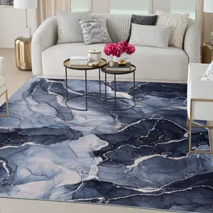 Nourison Daydream Abstract Decorative Area Rug - Poly-Fiber Mix Flat Weave, Dramatic Vibe, Non-Skid Washable Surface, Living Room Indoor Household Rug, Living Room Rug