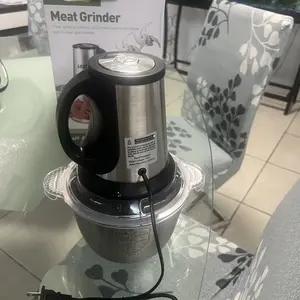SPZTJK  Top Kitchen US Registered Kitchen Brand Electric Meat Grinder, Dual Stainless Steel Bowls & Double Sharp Blades Multifunctional Food Chopper Blender Vegetable Cutter Household Kitchen Appliance