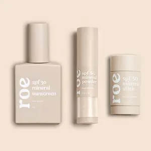 ROE Suncare Trio – SPF 30 Mineral Sunscreen, SPF 50 Mineral Powder & Stick – Broad Spectrum Protection, Non-Greasy, Reef Safe, Zinc Oxide Based”