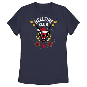Women's Stranger Things Christmas Hellfire Club Logo T-Shirt