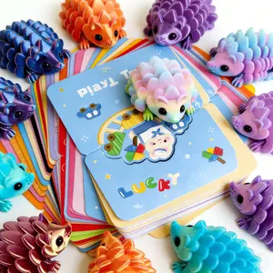 Assorted Color 24pcs 3D Printed Movable hedgehog Animal Figurines, Includes  card.PLA Material  Party Gift Bundle for Birthday Favors, Classroom Rewards, Carnival Prizes, Halloween Decor – Unique Home Decor Figurine Set