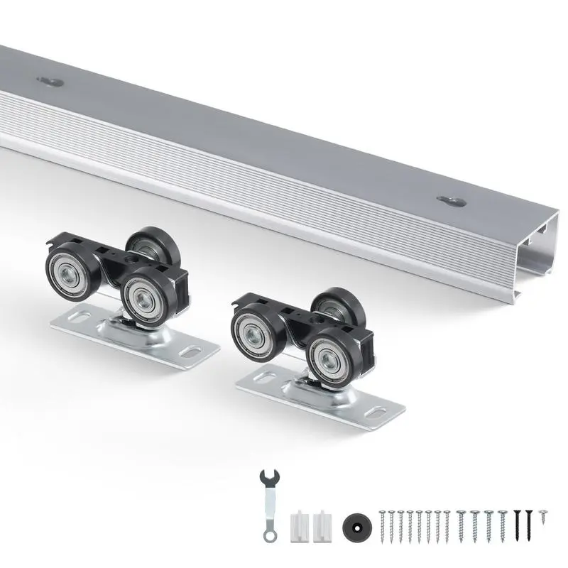 Sliding Hidden Door Hardware Track Kit, Sliding Barn Doors, Tiktokshop Friday Special, 6 Feet, Commercial Grade, Fits 24-36 Inch Doors
