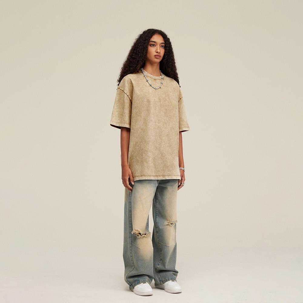 Multicolor Vintage Washed T Shirt 100% Cotton Oversized Acid Wash Tee for Men Women Casual Summer Streetwear Loose Fit Everyday Essentials Soft Breathable Top Stadium Outfit Holiday Vacation Look Daily Casual Style