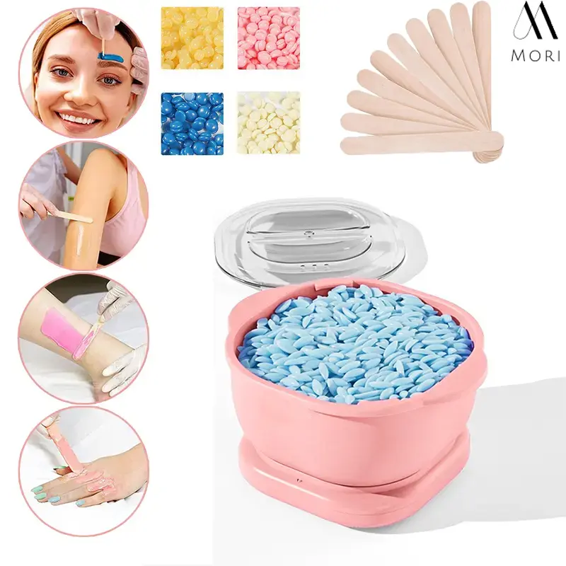 Portable Waxing Kit for Brazilian Wax - Easy to Use - For Sensitive Skin - Digital Display - Contains one Pack of wax beans & 10 Sticks for home body care Gentle Hair Removal Smooth for Home Salon Must Have Christmas Holiday Deal