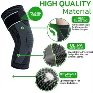 Winter Warmth Knee Compression Sleeves with Knee Pads & Straps for Pain Relief 2-Pack Unisex for Running Weightlifting Basketball Gym Workouts
