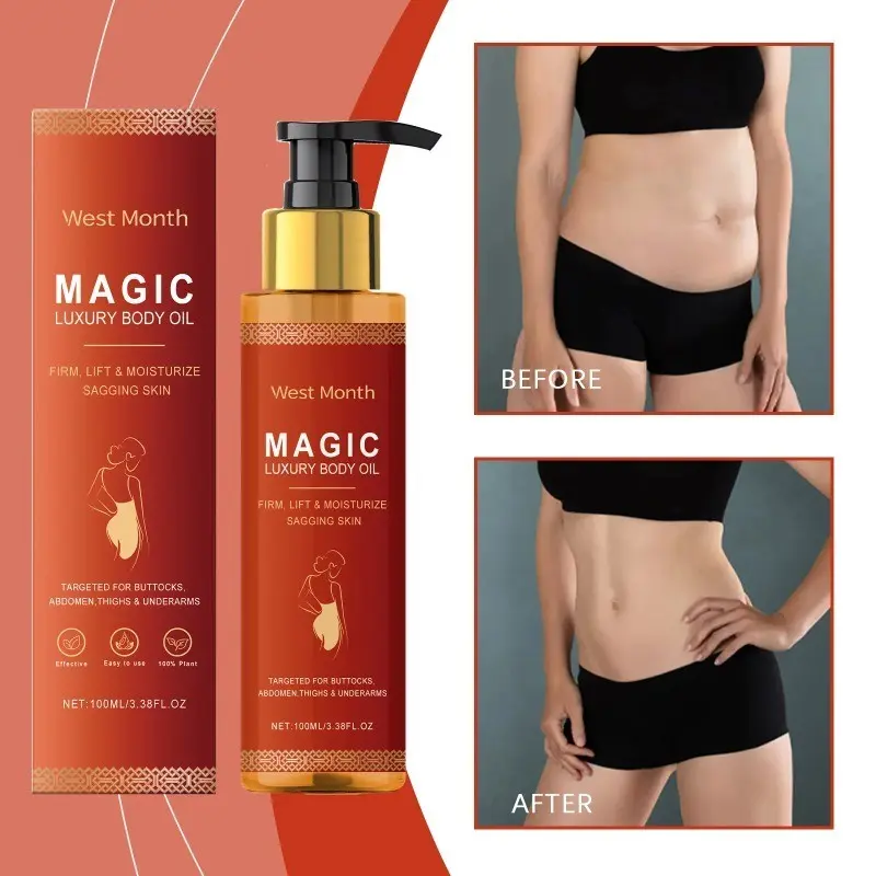 West Month Magic Luxury Body Oil, Moisturizing Body Oils, Hyaluronic Winter Skincare and Moisturizing, Soft and Firm Skin, Daily Care, Nourishing and Hydrating