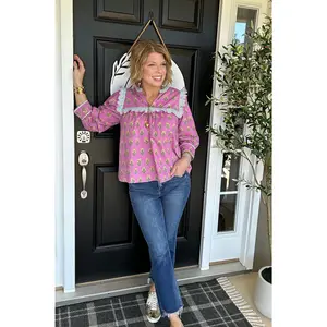 Sicily Floral Top Berry Pink | Product in Focus as Described Womenswear Blouse