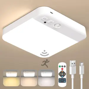 Rechargeable Motion Sensor Ceiling Light with Remote Wireless Battery Operated Waterproof for Bathroom Stairs Hallway Garage Shed Motion Sensor Functionality & Versatile Usage