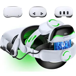 BEBONCOOL Battery Head Strap for Meta Quest 2/Quest 3 VR, VR Headset Strap with Soft Padding,With magnetic 6300mAh rechargeable battery  Double Adjustment Dials Enhanced Comfort