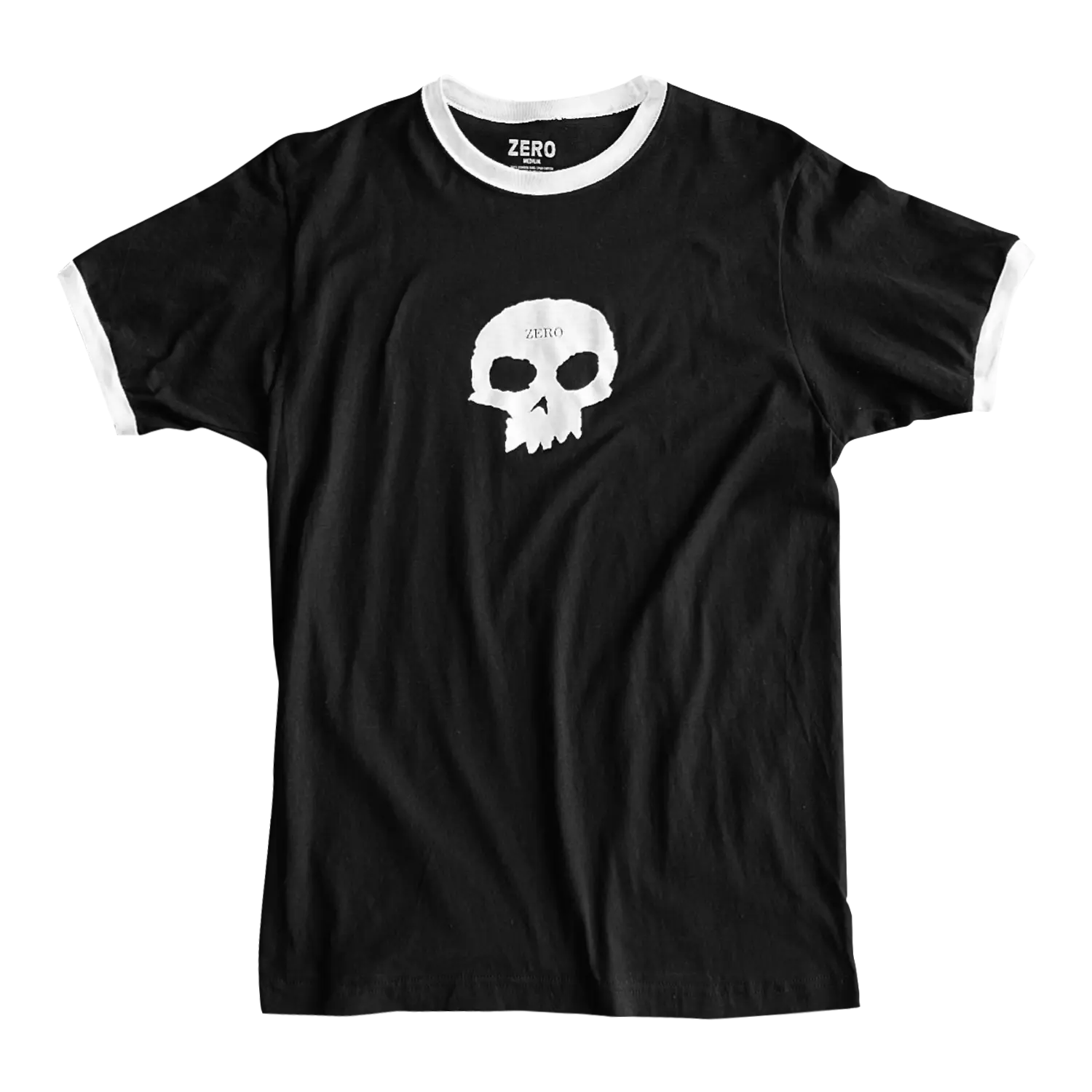 SINGLE SKULL S/S RINGER - BLACK/WHITE