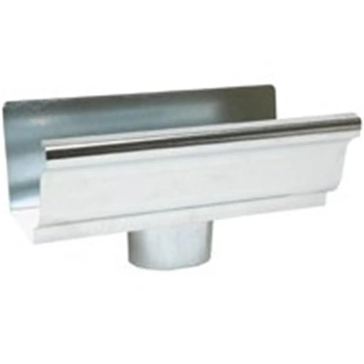 Amerimax Home Products 5 In. Ogee Style Galvanized Steel Gutter End with 2x3-in Downspout Outlet for Rainwater Runoff Control, Metal, .56 Lbs., Controls Roof Water Runoff, 2 X 3 In. Downspout Outlet, Water Control