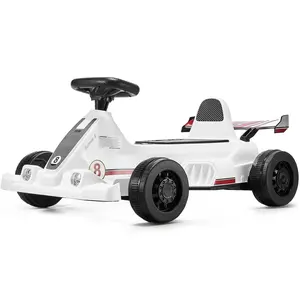 Electric Go Kart 6V Drift Go Cart for Kids Ages 2+ Strong Motor White
