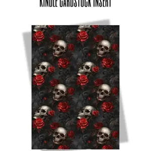 Skull and Rose Kindle Insert | Dark Romance Kindle Accessory | Multiple Sizes