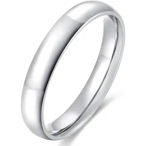 4mm 6mm Stainless Steel Ring, Simple Dome Design, High Polished, Wedding Ring, Comfortable to Wear, Sizes 4-12, Holiday Gift, Anniversary Gift