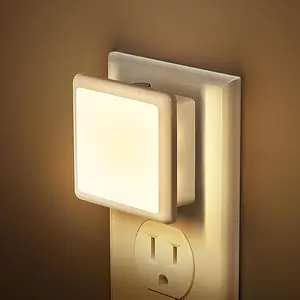 Night Lights Plug into Wall 2 Pack, Plug in Night Light with Dusk-to-Dawn Light Sensor, 3000K Soft White 0.3W, LED Nightlight for Bathroom, Adult, Hallway