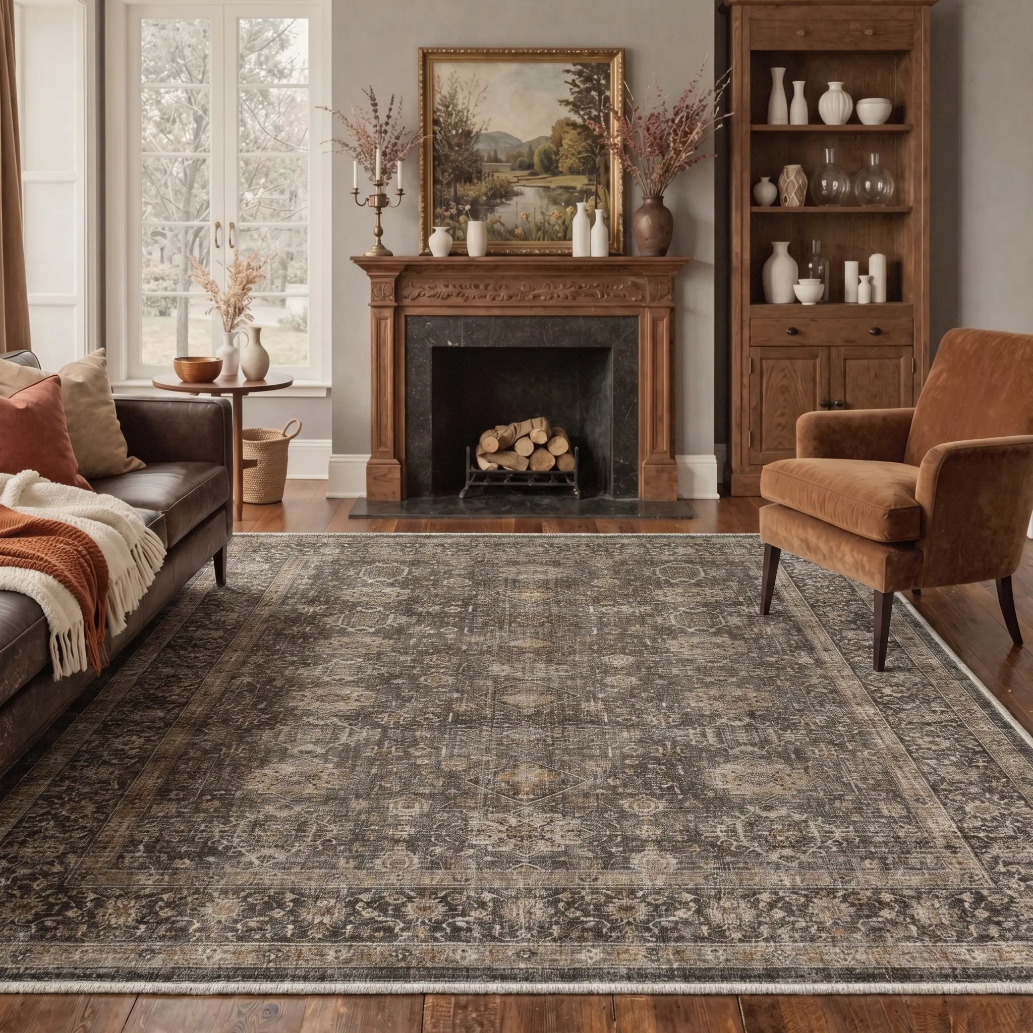 GENIMO Area Rug – Pet Friendly, Non-Slip, Soft, Machine Washable Floor Rug, Home Carpet Ideal for Living Room, Bedroom, Kitchen, Hallway, Stylish Interior Decor, ARP2092-PETAL