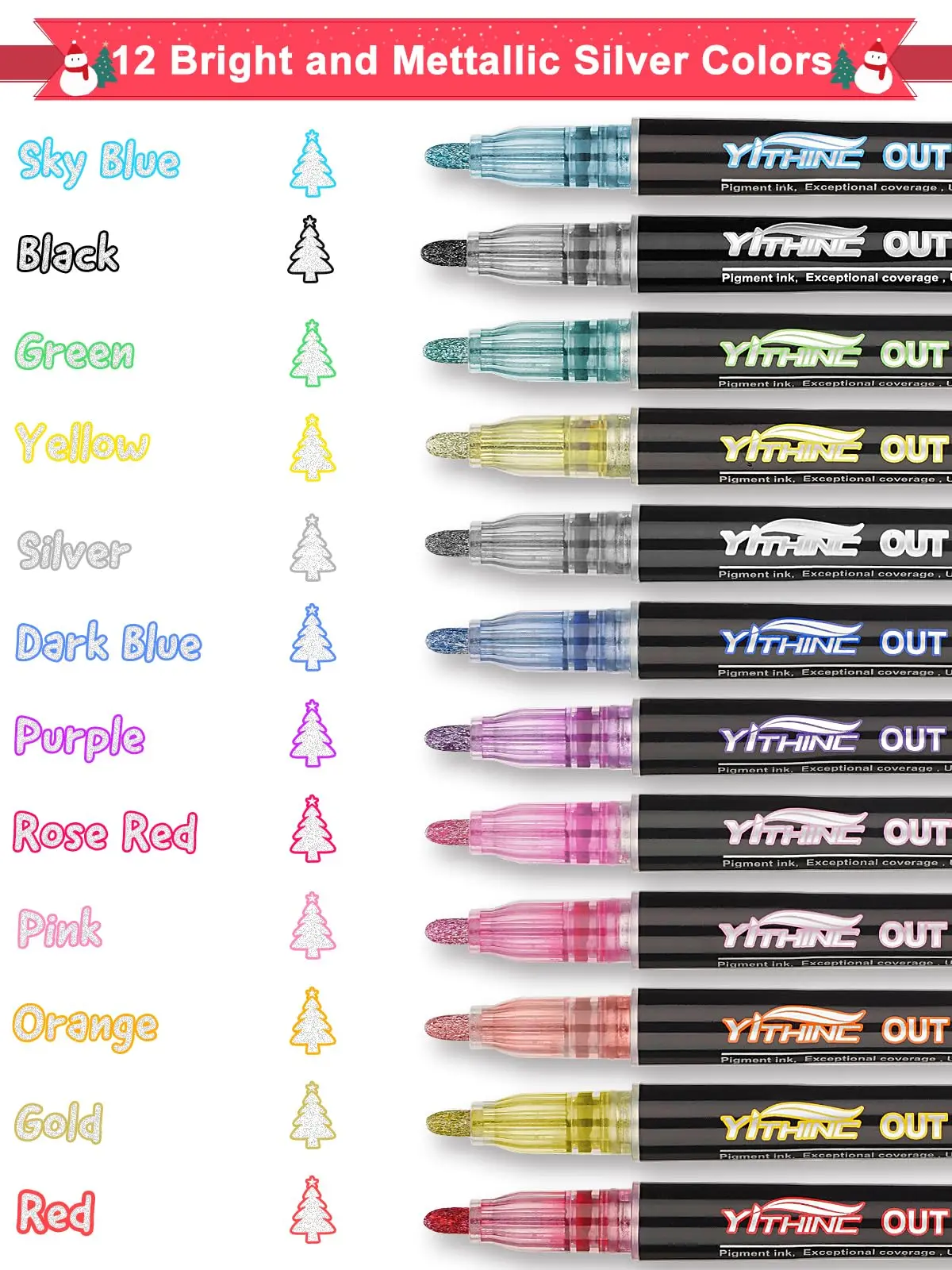 Outline Shimmer Markers, Easter Basket Essentials Stuffers, 12 Glitter Metallic Coloring Gel Pens, Tween Teen Girl Gifts Trendy Stuff, Cute School Art Craft Classroom Supplies Set for Kids Ages 4-16