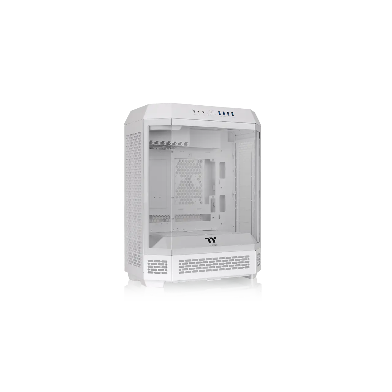 Thermaltake Tower 600 Snow Mid-Tower ATX Case; 3 Tempered Glass Panels; Hidden-Connector Motherboard Support; Rotational PCI-e Slots; CA-1Z1-00M6WN-00