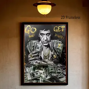 Tony Montana Scarface Inspirational Quote Canvas Print, 1pc Dollar Money Cash Themed Wall Art, Artwork, Decorative Art, 2D Unframed Modern Art Design Poster for Bedroom, Office & Home Decor