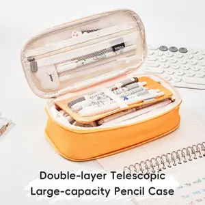 Cute Pencil Case Large Capacity Pencil Bag Multi-purpose Girl Stationery Cosmetics Organizer Multifunctional Stationery School Office Stationery Supplies
