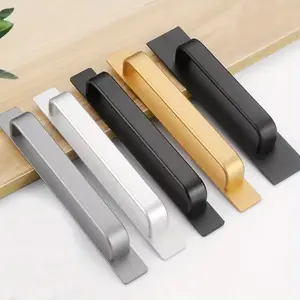 Modern Self-Adhesive Aluminum Alloy Door Handle, Easy-Install for Glass & Sliding Doors, Available in, Silver Color