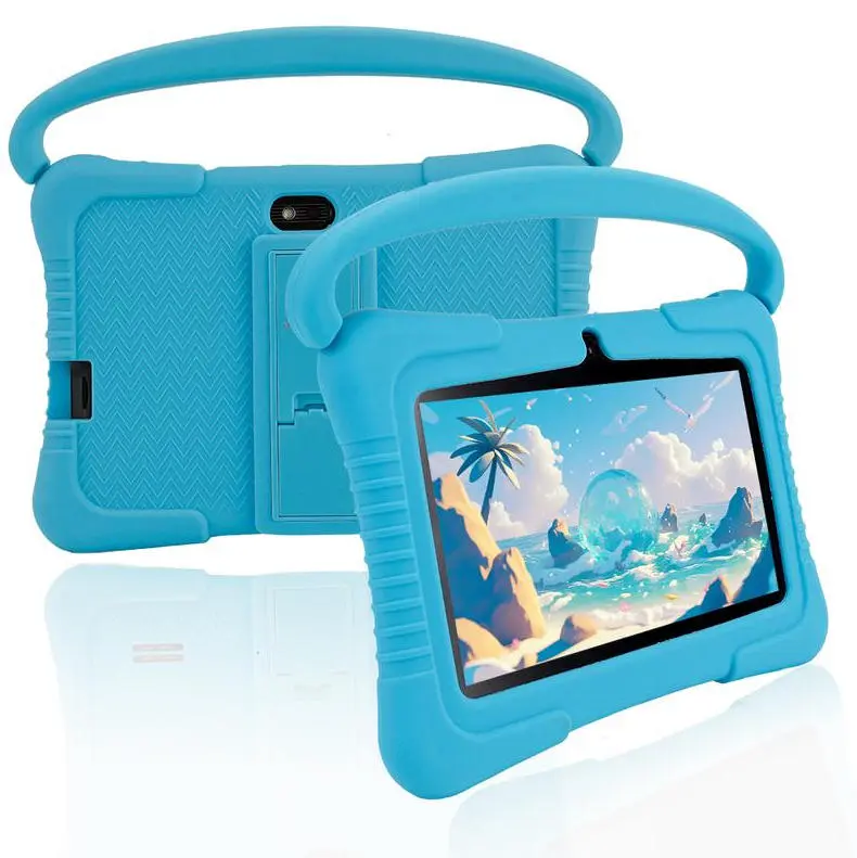 Newly upgraded 2.0 version Kids Tablet, 7-inch Android 32GB WiFi Tablet for Toddler, Learning Tablet with IWAWA App, Children's Tablet with Silicone Case Graphics Cellphone Anti-drop silicone case, Perfect holiday gift