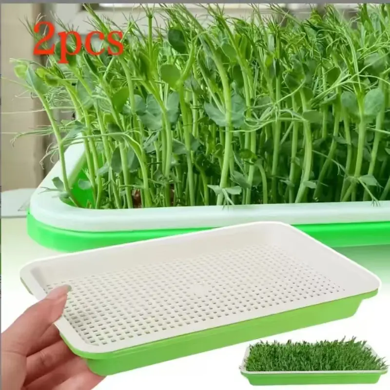 The 2-piece set includes (1 mesh tray +1 water tray) multifunctional bean sprout cultivation tray, which can easily grow mung bean sprouts and big bean sprouts and enhance the natural nutrition and energy of your kitchen.2j Planting Trays