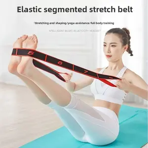 Adjustable Yoga Pilates Resistance Band - Multi-Section Elastic Band, Assists in Strength Training and Flexibility Improvement