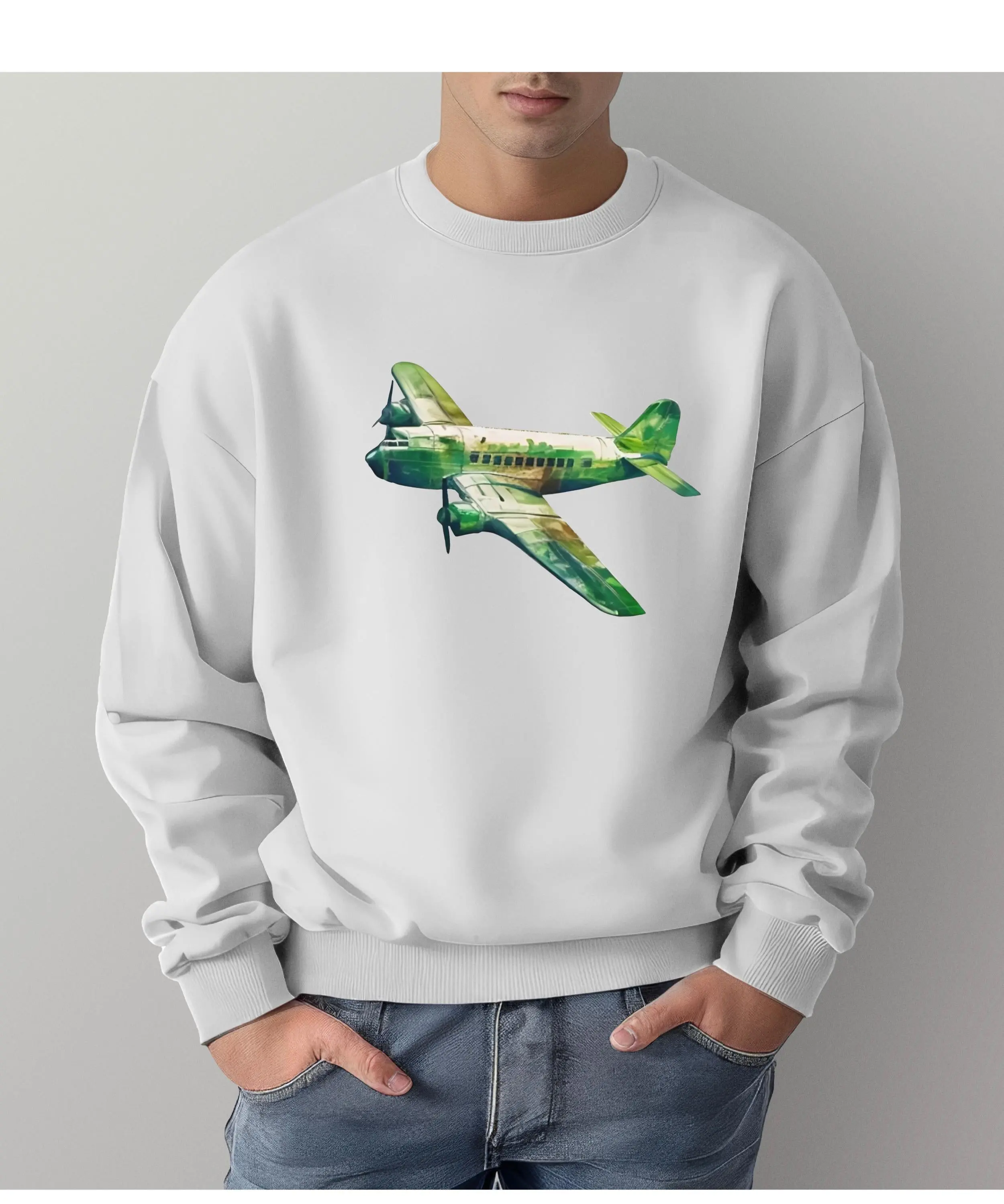 Aviator Sweatshirt - Stylish Unisex Garment-Dyed Top for Travel Lovers, Vintage Airplane, Cozy Casual Wear & Gift for Him/Her