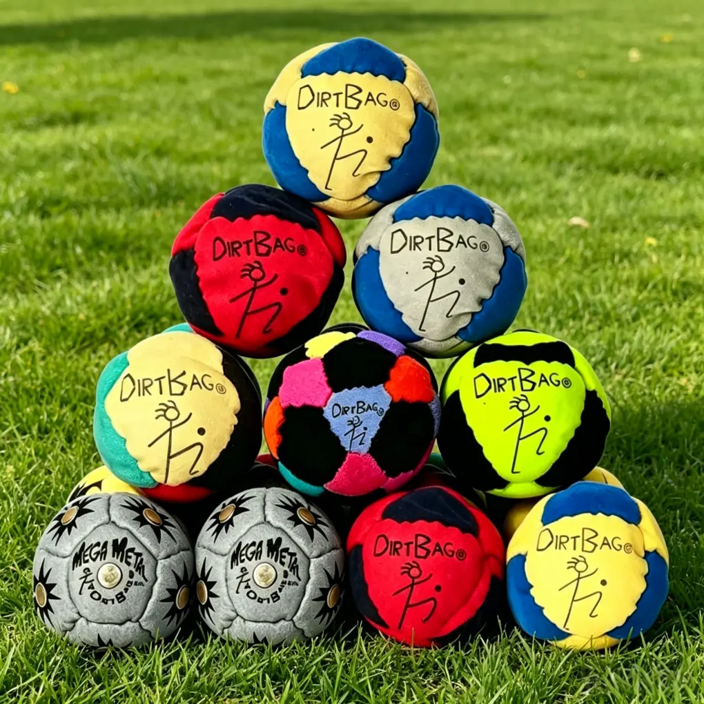 DirtBag Premium Hacky Sack Footbag Toy - Sand-Filled, Non-Slip, Lightweight, Durable Fabric - Improves Coordination & Balance, Compact - For Adults, All Skill Levels, Backyard & Park Use