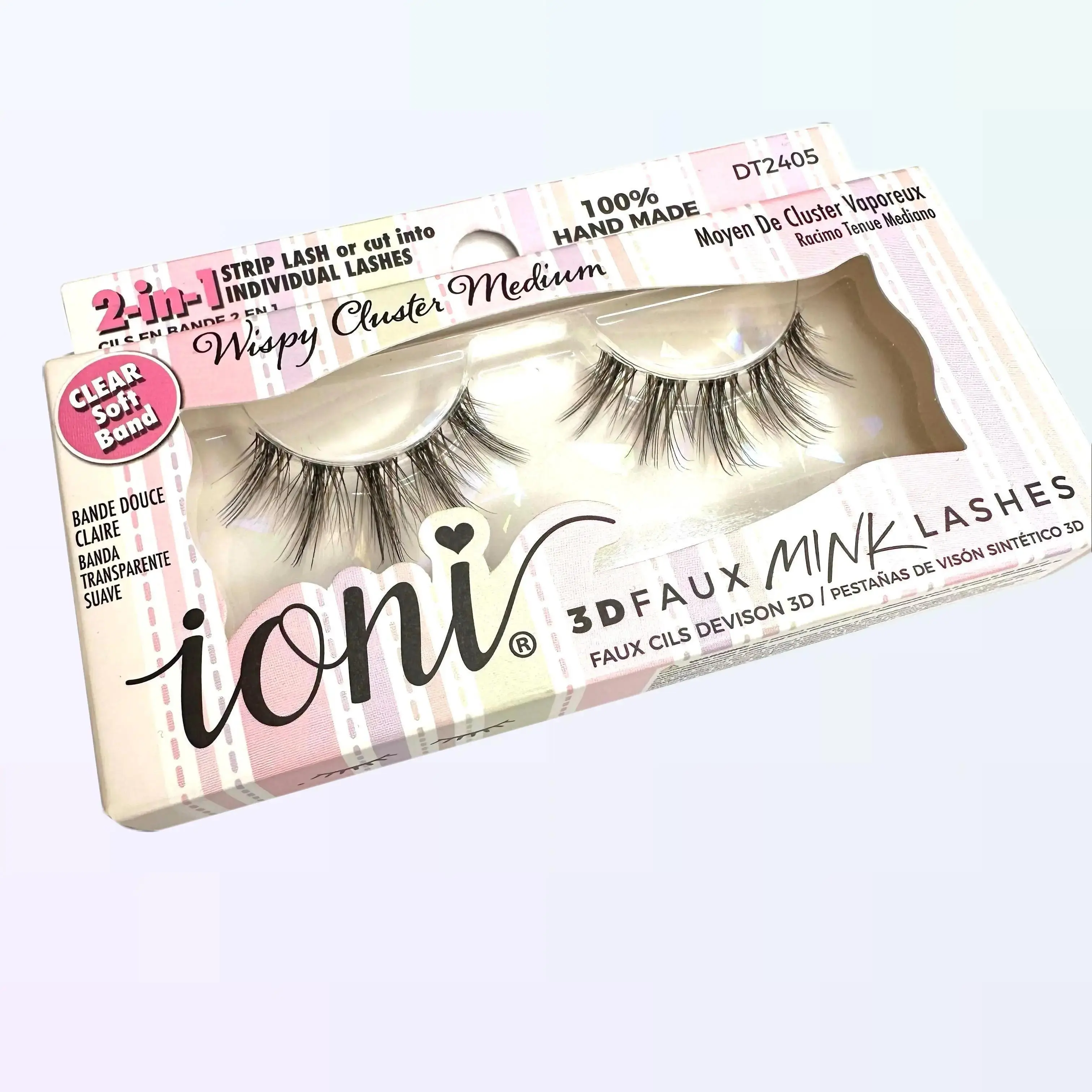 Ioni 3D Faux Mink Lashes Wispy Cluster Medium DT2405 Eyelashes Makeup Cosmetic