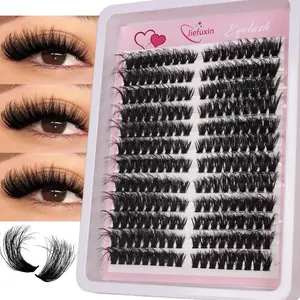 Lashes Clusters Cat Eye Eyelashes Wispy Individual Lashes Natural Fluffy Volume Lashes DIY Eyelash Extensions Reusable Makeup Lashes