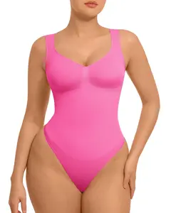 FeelinGirl #live Women's Seamless Sleeveless Thong Bodysuit for Comfortable for  Lady  Soft  Womenswear Basic
