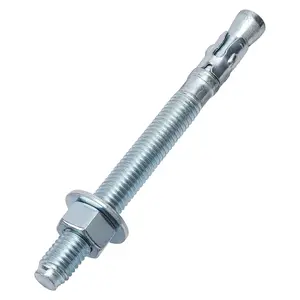 3/8 x 3-3/4 Inch 16 Pack Inch Standard Fasteners for Heavy Duty Zinc Wedge Anchors for Cement, Concrete, Brick & Masonry
