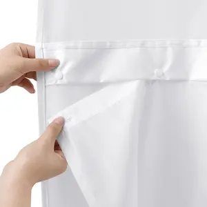 Fabric Snap-in Shower Curtain Liner Replacement 1 Pack with Magnets Compatible with 72"x72" Long Shower Curtain with Snap in Liner,Removable & Water-Repellent & Machine Washable White 70x54