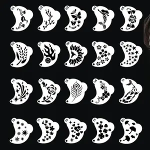 Adult Children Face Painting Templates, Corner Cutout Plastic Stencil Mold, Reusable Pet Material, Stage Performance Makeup Starter Kit