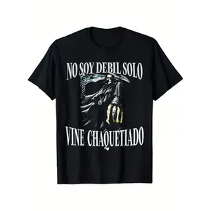 Men's Calacas Chidas Gym Funny Sarcasm Slang Mexican Skull Sayings Short-Sleeve T-Shirt - Menswear Tops, Classic Comfortable Versatile Summer Fashion T-Shirt