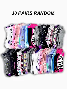 Random Women's Graphic Print Low Cut Socks, Casual Comfy Breathable Soft Socks for Daily Wear, Women's Socks for All Seasons, Socks Set