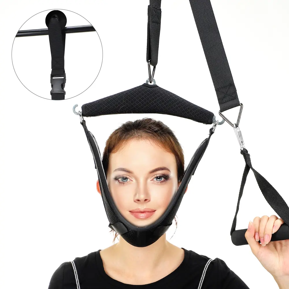 Home Hanging Neck Stretcher with Detachable 2-in-1 Design, Lightweight Aluminum Frame with Cushion Straps, Portable Tool-Free Installation, Ideal for Neck Tension Relief