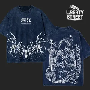LIMITED Igris Arise Solo Leveling 2 Sideds Washed Oversized Tee, Retro Vintage Dark Anime Graphic Shirt, Anime Streetwear Unisex Shirt, Shadow Monarch Vintage Anime Premium Print Cotton T-Shirt