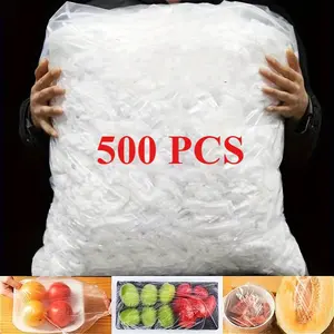 500 pieces of food wrap covers, disposable self-sealing storage bags for home use – Kitchenware Cookware food-grade plastic, perfect for kitchens, picnics, and barbecues.